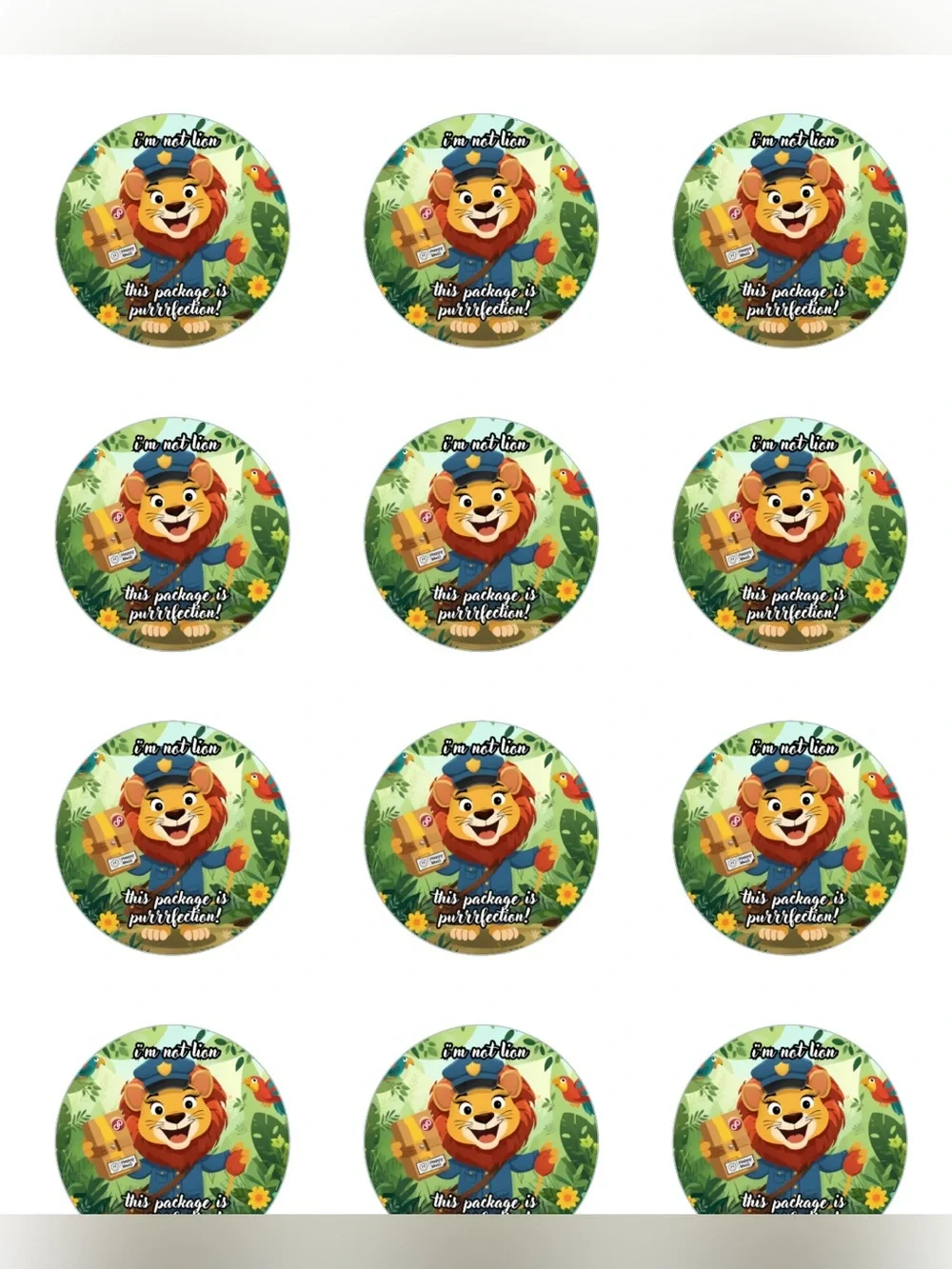 Pun-ny Lion Stickers (24ct)